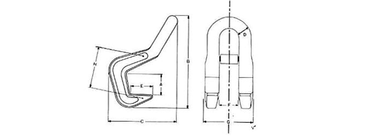 EH水平鋼板吊鉤尺寸