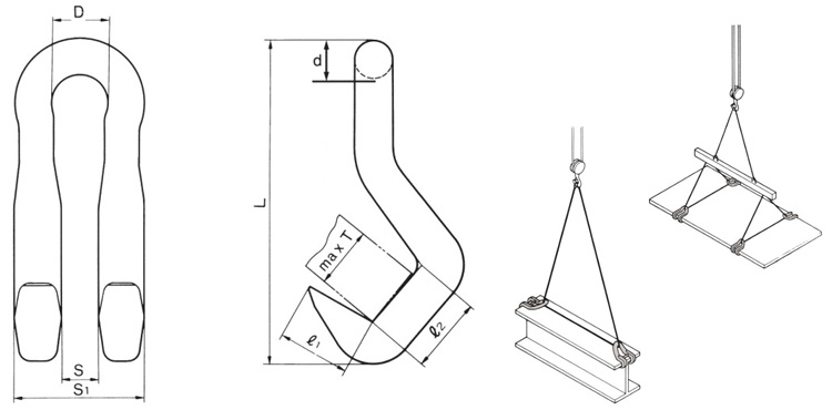 DL型三木鋼板吊鉤尺寸
