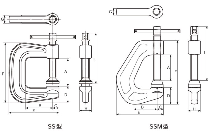 鷹牌SS/SSM型防倒夾具尺寸