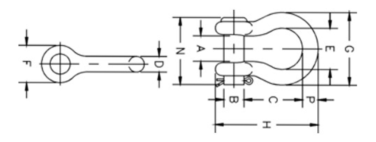 Crosby卸扣G-213尺寸