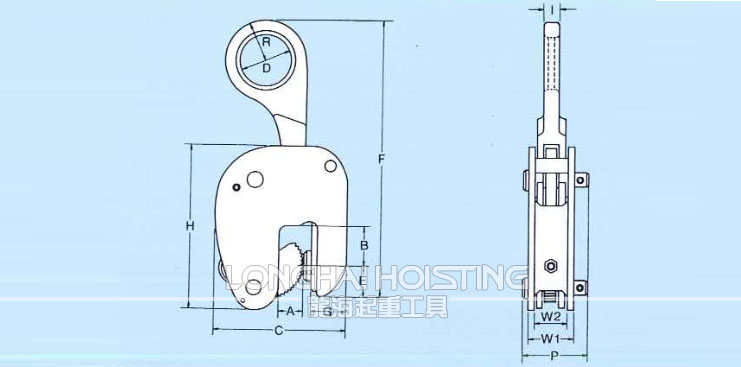 鷹牌WOL型豎吊鋼板起重鉗