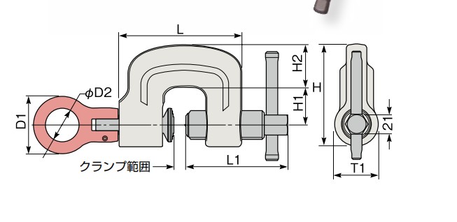 世霸SUC螺旋式鋼板吊鉗尺寸