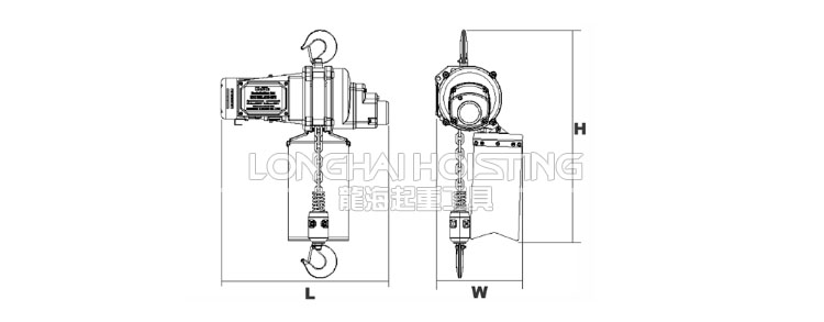 DU-903迷你環(huán)鏈電動葫蘆尺寸