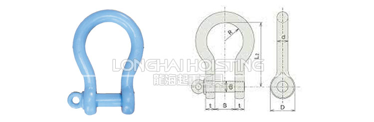 RBE型KANSAI輕量弓型卸扣尺寸