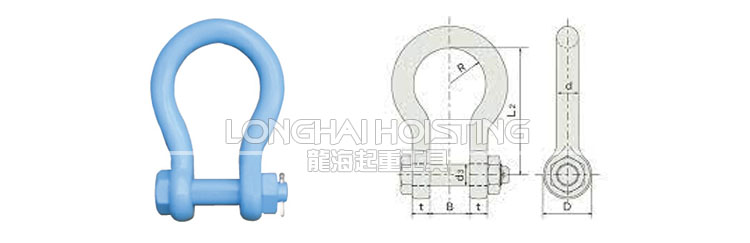 RB型KANSAI輕量弓型卸扣尺寸